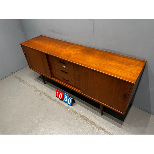 1080 - Danish style mid century teak sideboard with sliding  doors