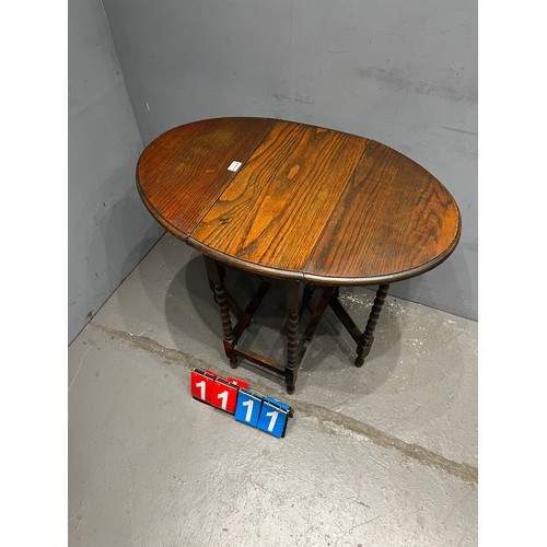 1111 - 1920'S Oak barley twist style drop leaf table