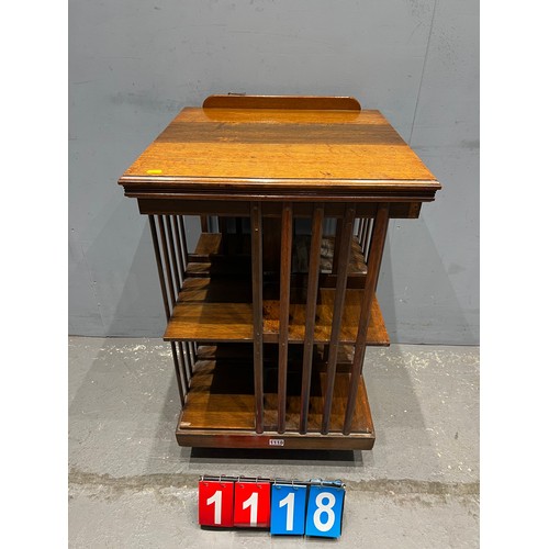 1118 - Vintage oak revolving bookcase