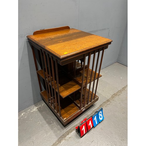 1118 - Vintage oak revolving bookcase