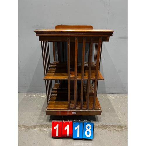 1118 - Vintage oak revolving bookcase