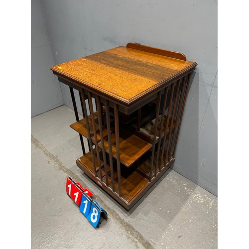 1118 - Vintage oak revolving bookcase