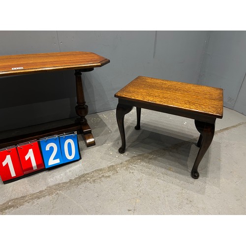 1120 - Antique oak coffee table + pair of oak side tables clean