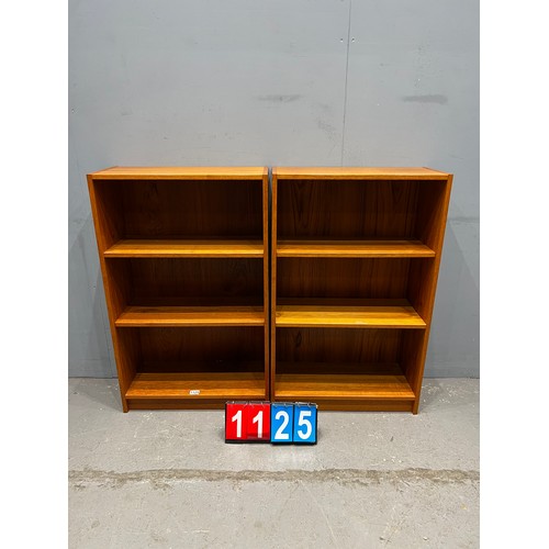 1125 - Pair of mid century danish stamped teak bookcases