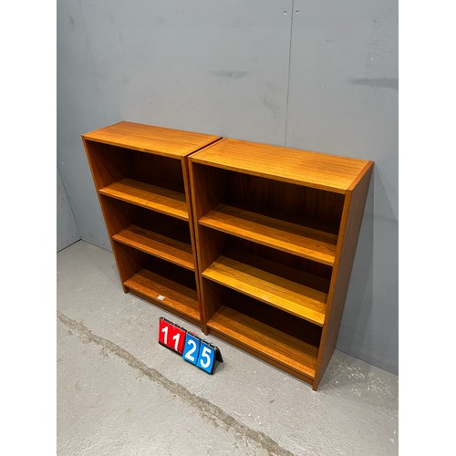 1125 - Pair of mid century danish stamped teak bookcases