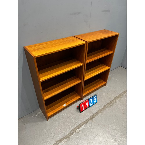 1125 - Pair of mid century danish stamped teak bookcases