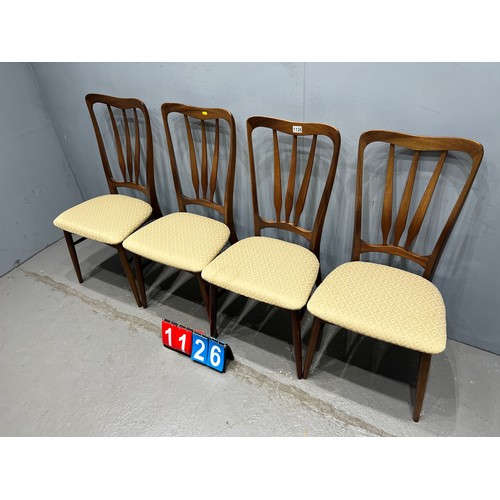 1126 - Set of 4 Niels Kofod hornslet danish 'ingrid' dining chairs very rare