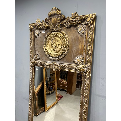 1131 - Large french gilt dress mirror with rodeo very ornate 32