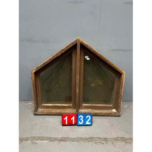 1132 - House shaped triang top double window french