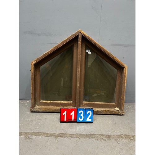 1132 - House shaped triang top double window french