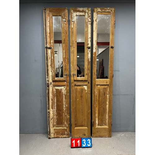 1133 - Set of 3 triple mirror'd french doors 14