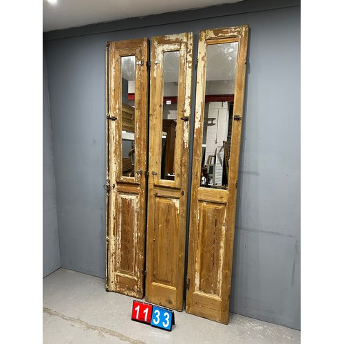 1133 - Set of 3 triple mirror'd french doors 14