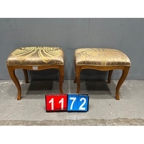 1172 - Pair of french carved foot stools