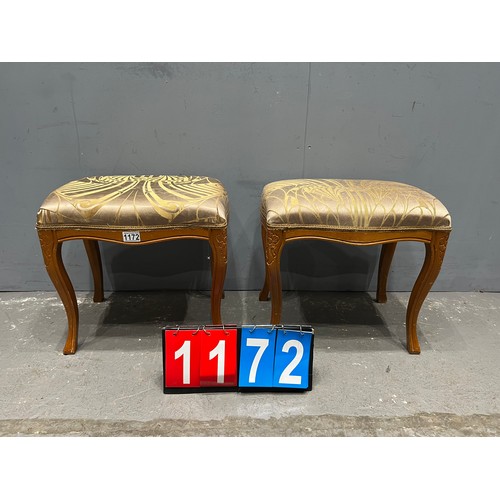 1172 - Pair of french carved foot stools