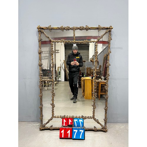 1177 - Large gilted french dressing mirror with beveled glass