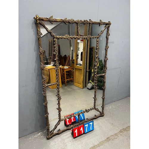 1177 - Large gilted french dressing mirror with beveled glass