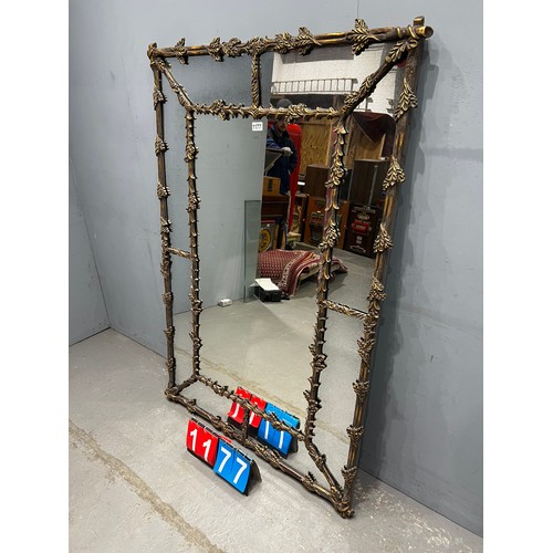 1177 - Large gilted french dressing mirror with beveled glass