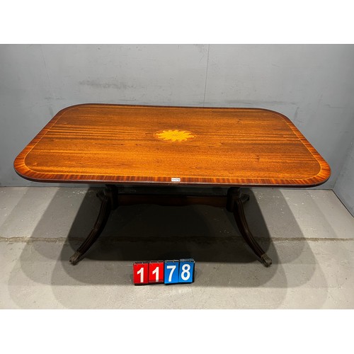 1178 - Edwardian style inlaid tilt top dining table