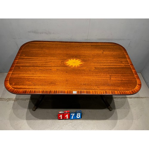 1178 - Edwardian style inlaid tilt top dining table