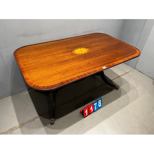 1178 - Edwardian style inlaid tilt top dining table