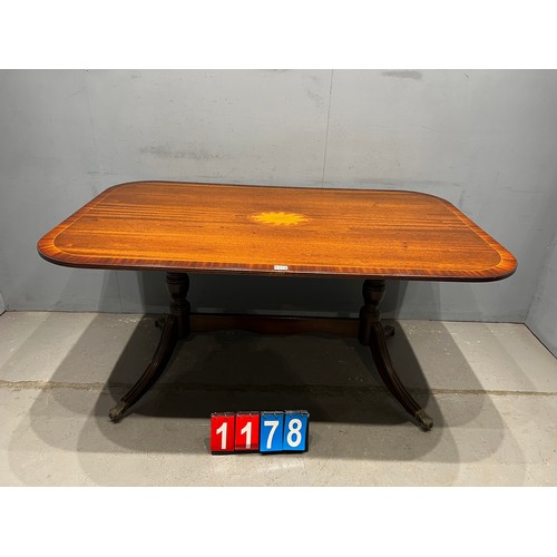 1178 - Edwardian style inlaid tilt top dining table