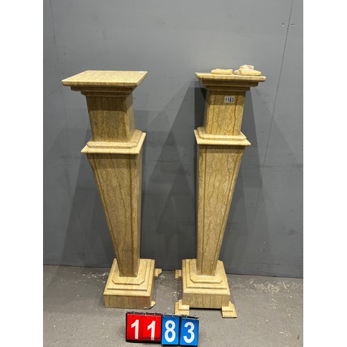 1183 - Pair of french marble columns 1 is a/f see pics