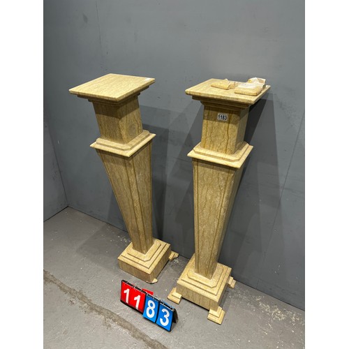 1183 - Pair of french marble columns 1 is a/f see pics