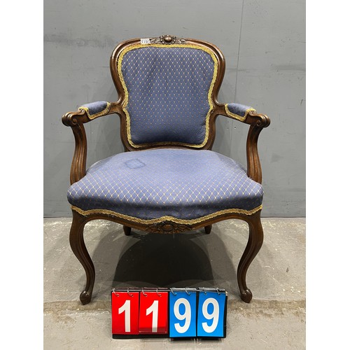 1199 - Victorian french carved arm chair