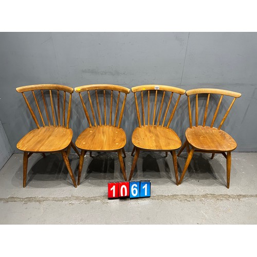 1061 - 4 Blonde ercol stick back chairs