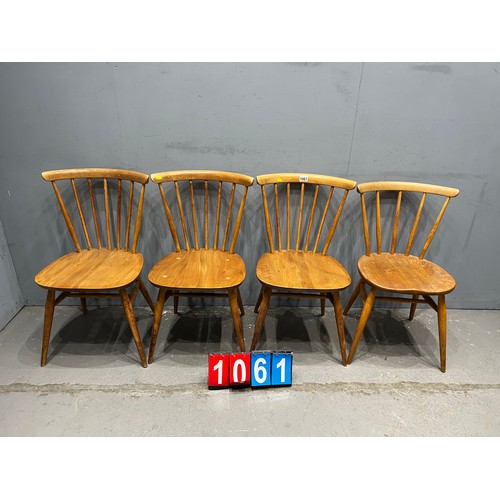 1061 - 4 Blonde ercol stick back chairs