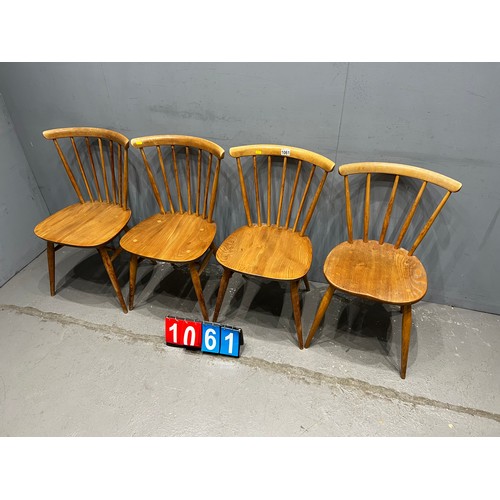 1061 - 4 Blonde ercol stick back chairs