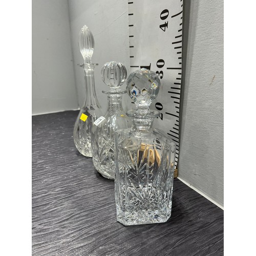 11 - 3 Cut glass decanters