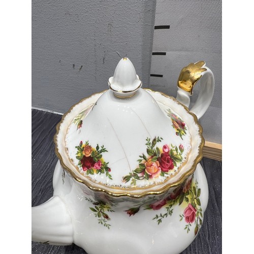 12 - Royal Albert country rose tea set inc tea/coffee pots & water jug