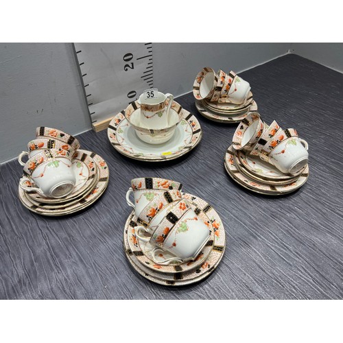 35 - Victorian 12 Place vintage tea set