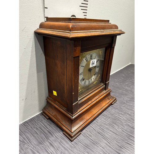 64 - Victorian Oak cased mantle clock