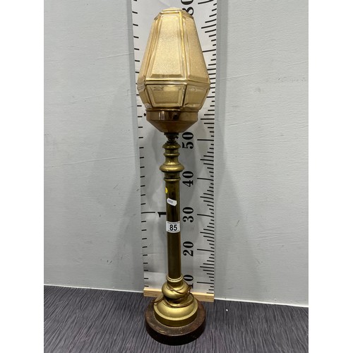 85 - Early 20thC  brass/glass table lamp