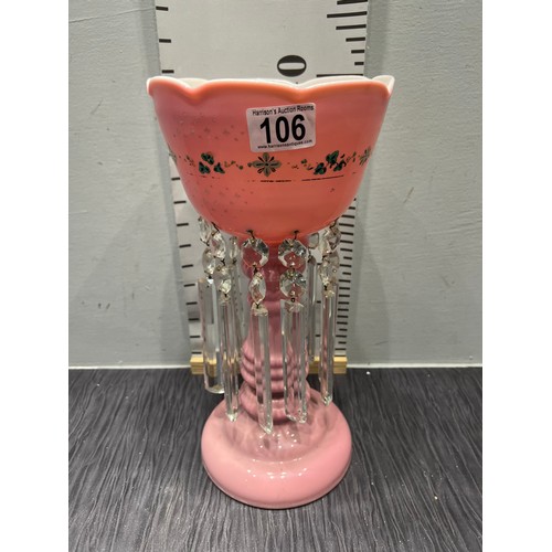 106 - Victorian pink glass lustre