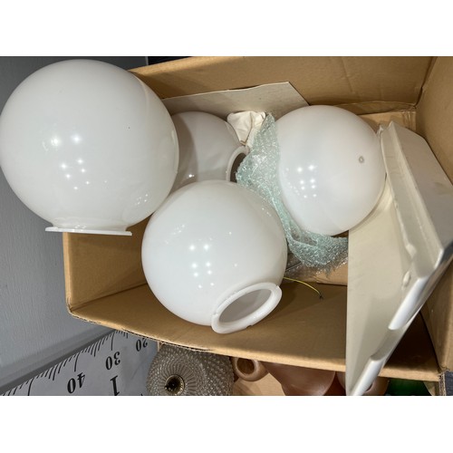 158 - 2 boxes glass lamp shades