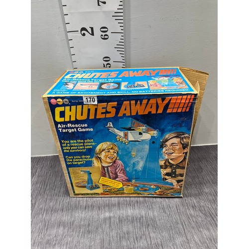 170 - Vintage chutes away game circa 1977 in original box + instructions & all parts in working order