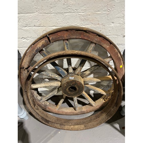 424 - 2 early Vintage cart wheels