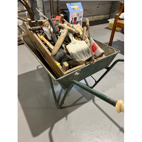 423 - Wheelbarrow & tools