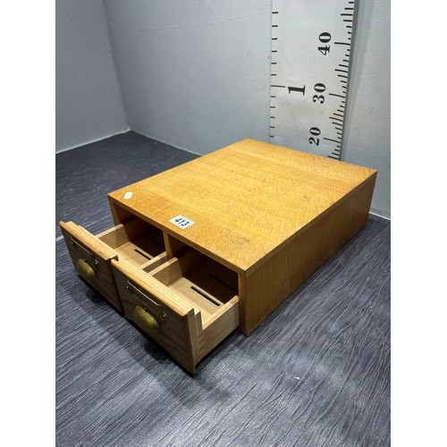 413 - 20thC Light oak 2 drawer filer