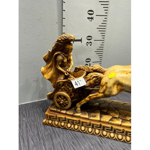 412 - Resin chariot & horses centre piece