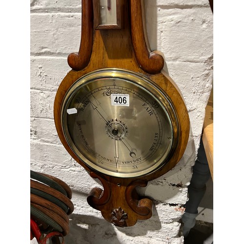 406 - 2 antique Banjo barometers