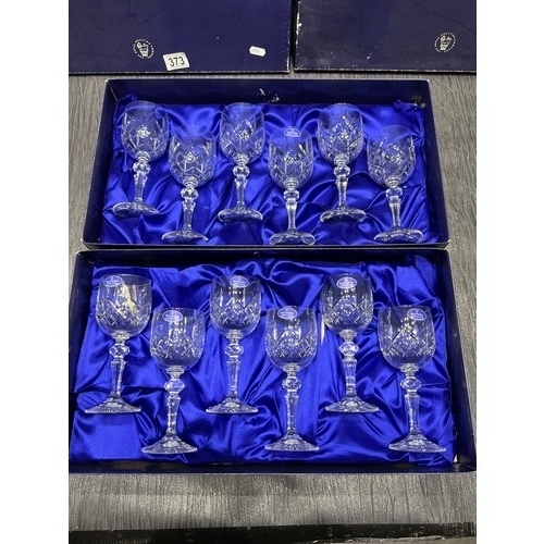 373 - 2 Boxes royal doulton crystal glass 12 glasses in total