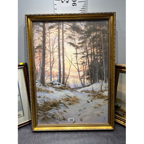 369 - 3 gilt frame Pictures