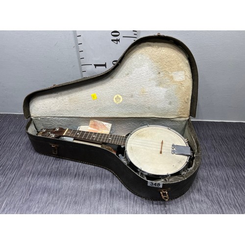 348 - Vintage Banjo in case