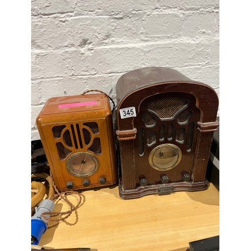 345 - 2 Vintage radio's for display only paramounts props