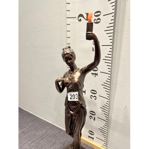 203 - Metal sculpture lady figure