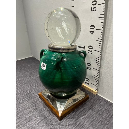 207 - Large glass ball on stand